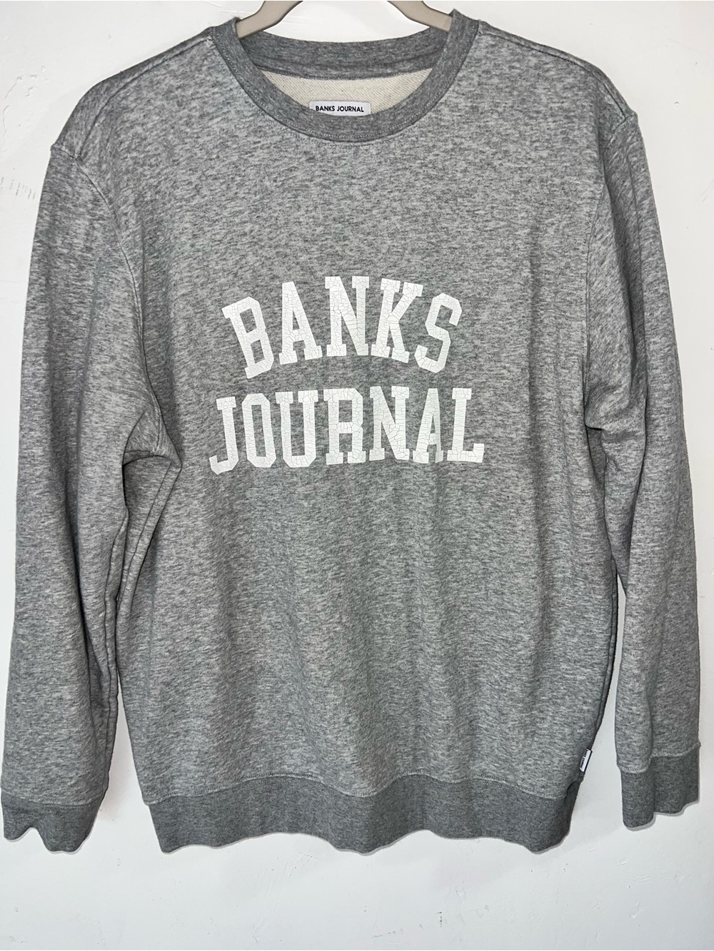 Banks Journal Men's Grey Crewneck Sweatshirt with Logo